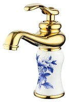 Gabel - Gold faucet with a blue pattern