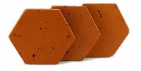 Rustic hexagonal terracotta tiles 