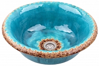 Gaja -  Turquoise sink with lace