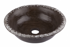 Lukrecja - Brown sink with floral lace